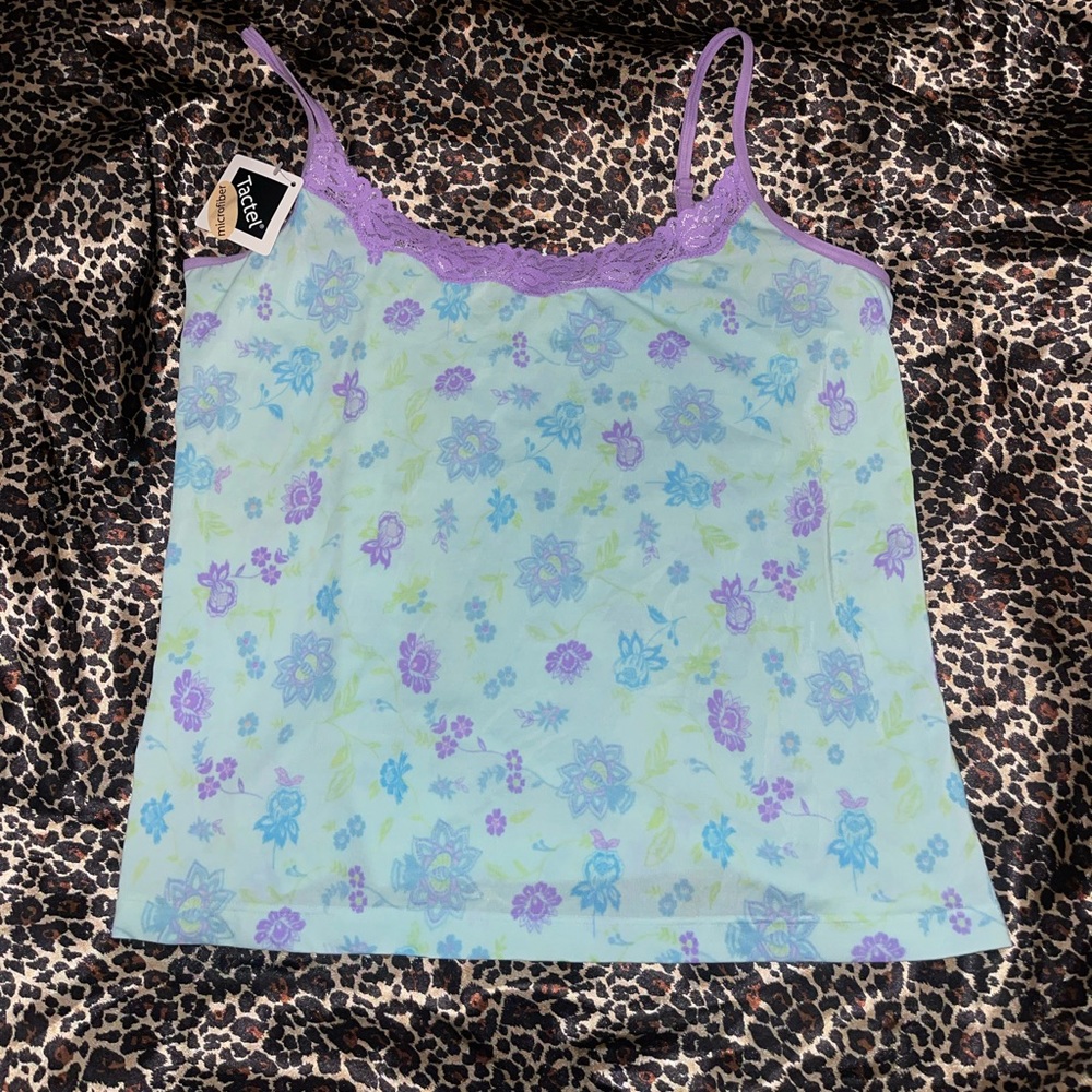 Y2k Microfiber Floral Tank Top